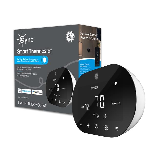 GE Lighting CYNC Smart Thermostat, ENERGY STAR Certified, Programmable Wi-Fi Thermostat, Works with Alexa and Google Home (1 Pack)
