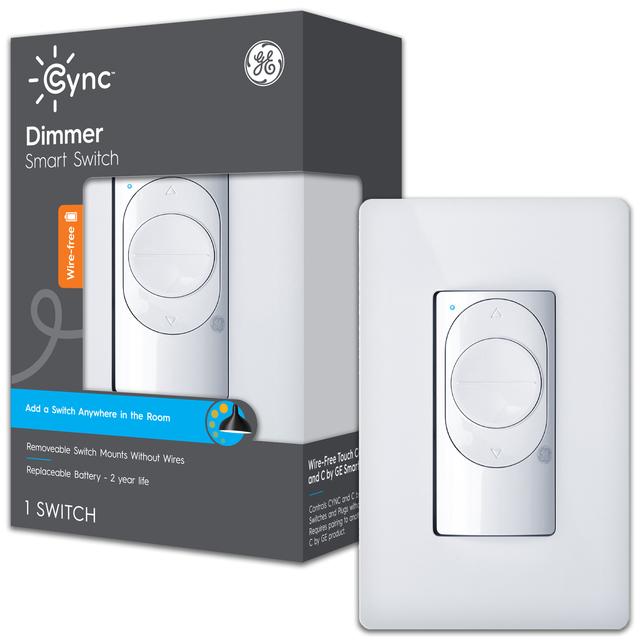 GE Cync Smart Wire-Free Dimmer Light Switch, Smart WiFi Light Switch